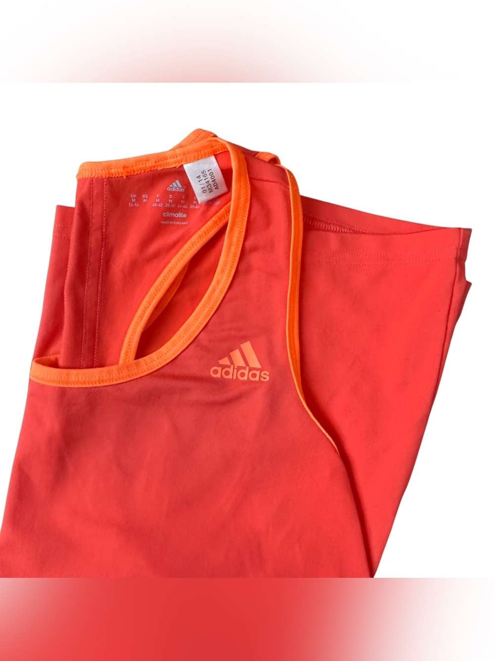 Adidas Climalite Racerback Tank Top Women’s Medium Coral Orange Athletic Workout